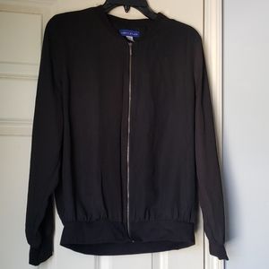 Black complete sheer bomber jacket